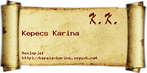 Kepecs Karina névjegykártya